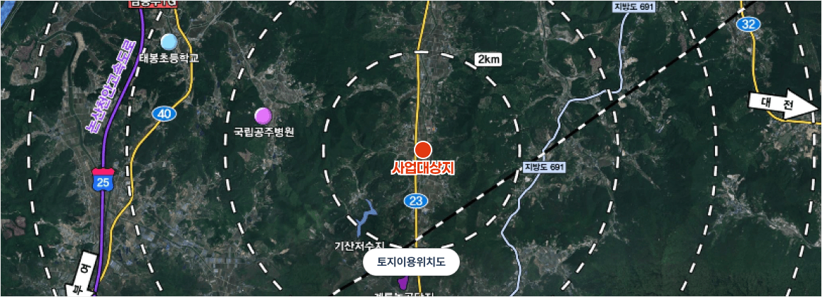 프레시플러스(구 제이팜스) 토지이용위치도